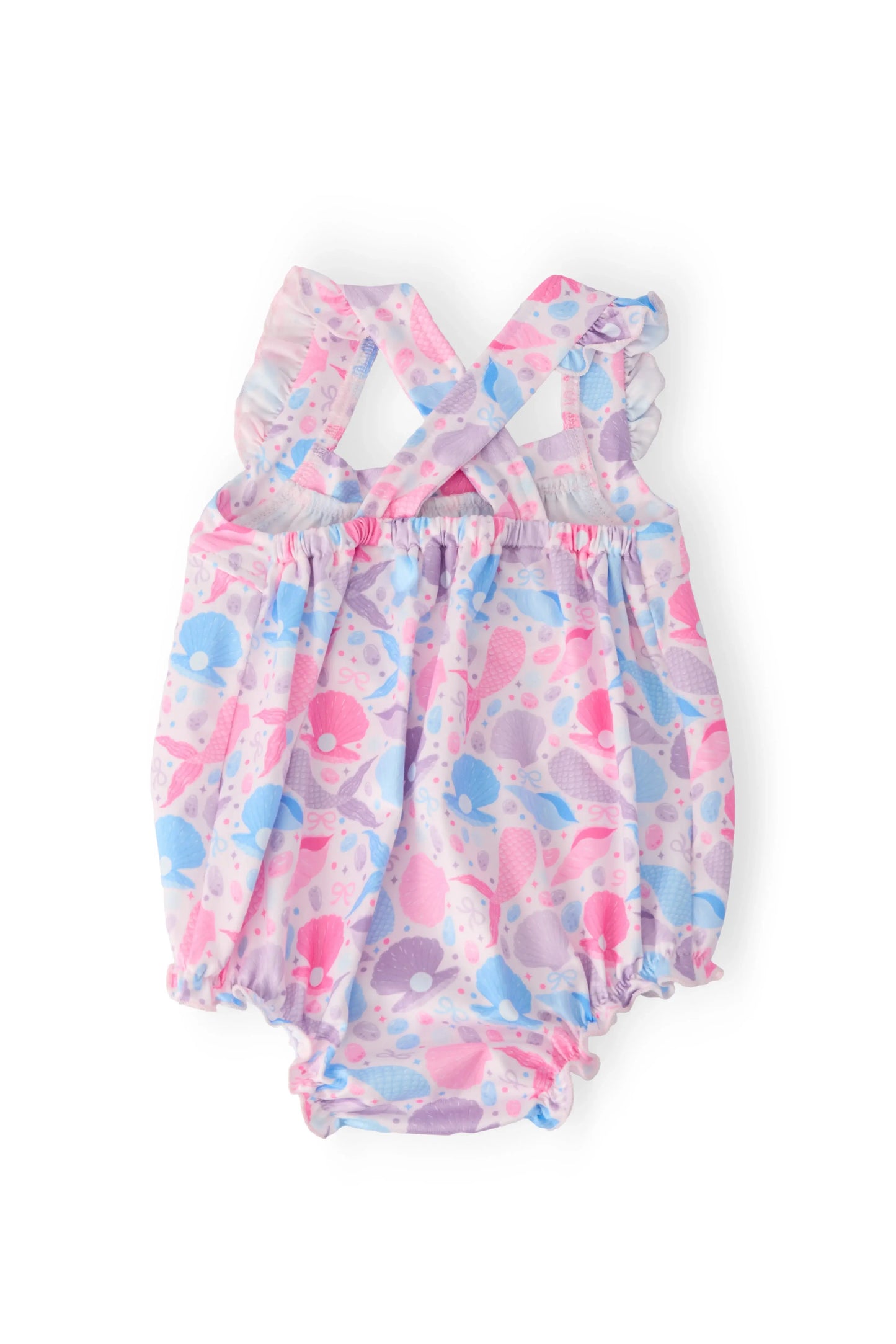 Mermaid Tails Ruffle Cross Back Romper - Mila & Rose ® - Flyclothing LLC
