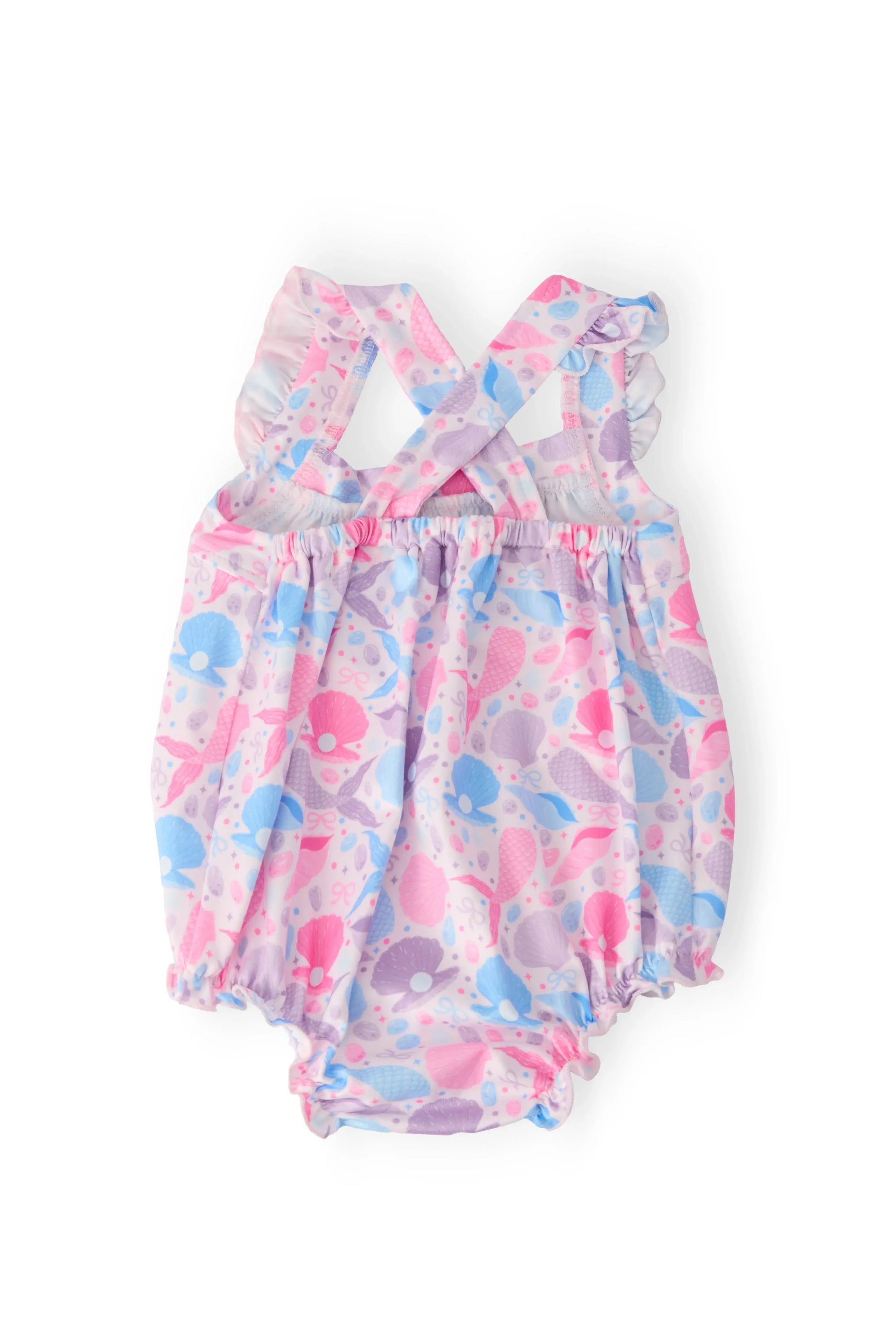 Mermaid Tails Ruffle Cross Back Romper - Mila & Rose ® - Flyclothing LLC