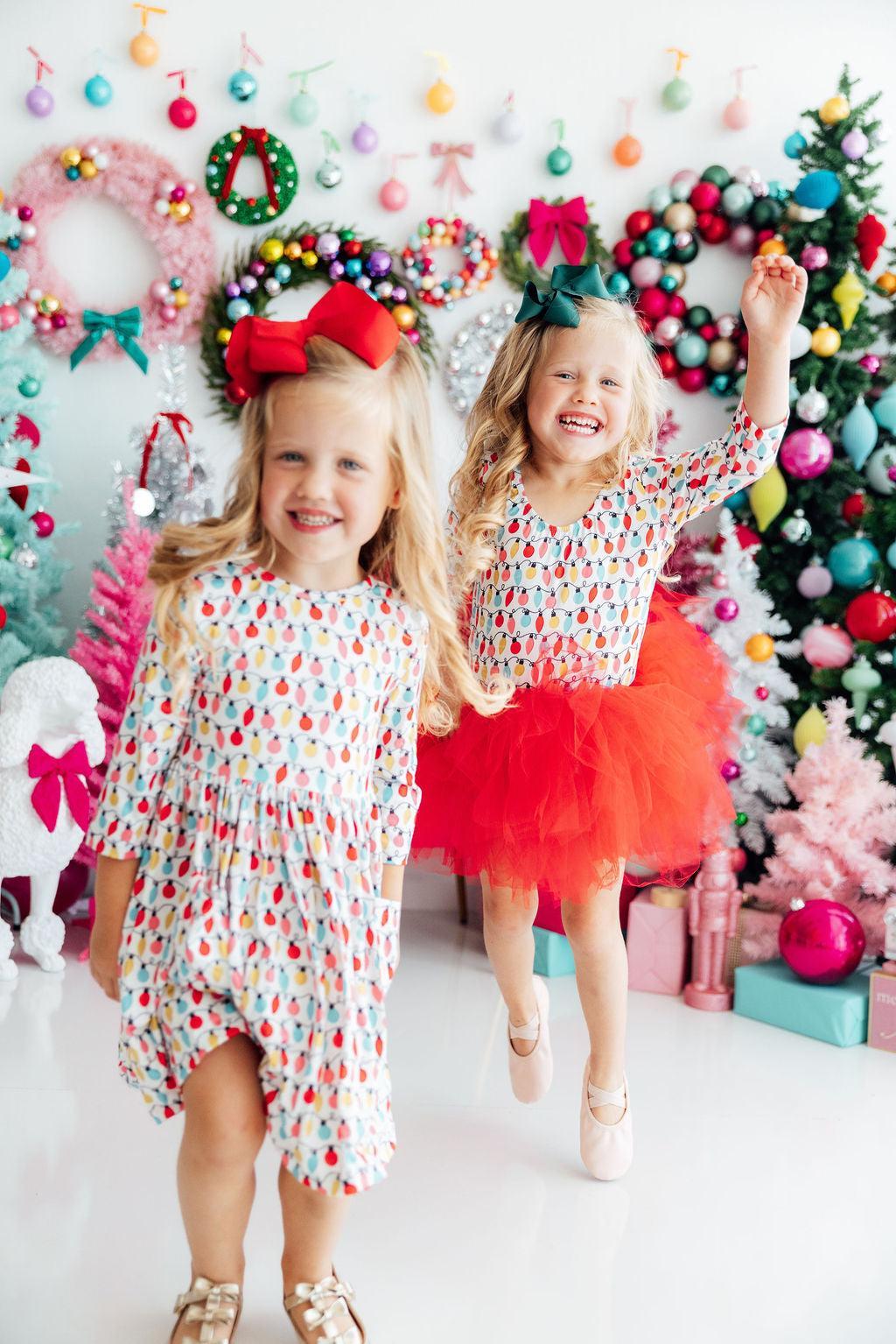 Merry & Bright 3/4 Sleeve Pocket Twirl Dress