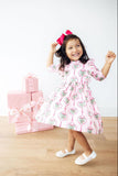 Merry Mistletoe 3/4 Sleeve Ruffle Twirl Dress