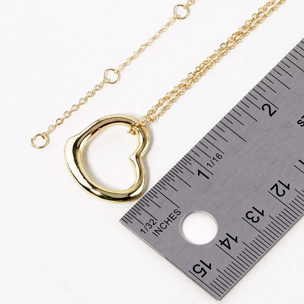 Metal Heart Cut out Pendant Necklace - Madeline Love - Flyclothing LLC