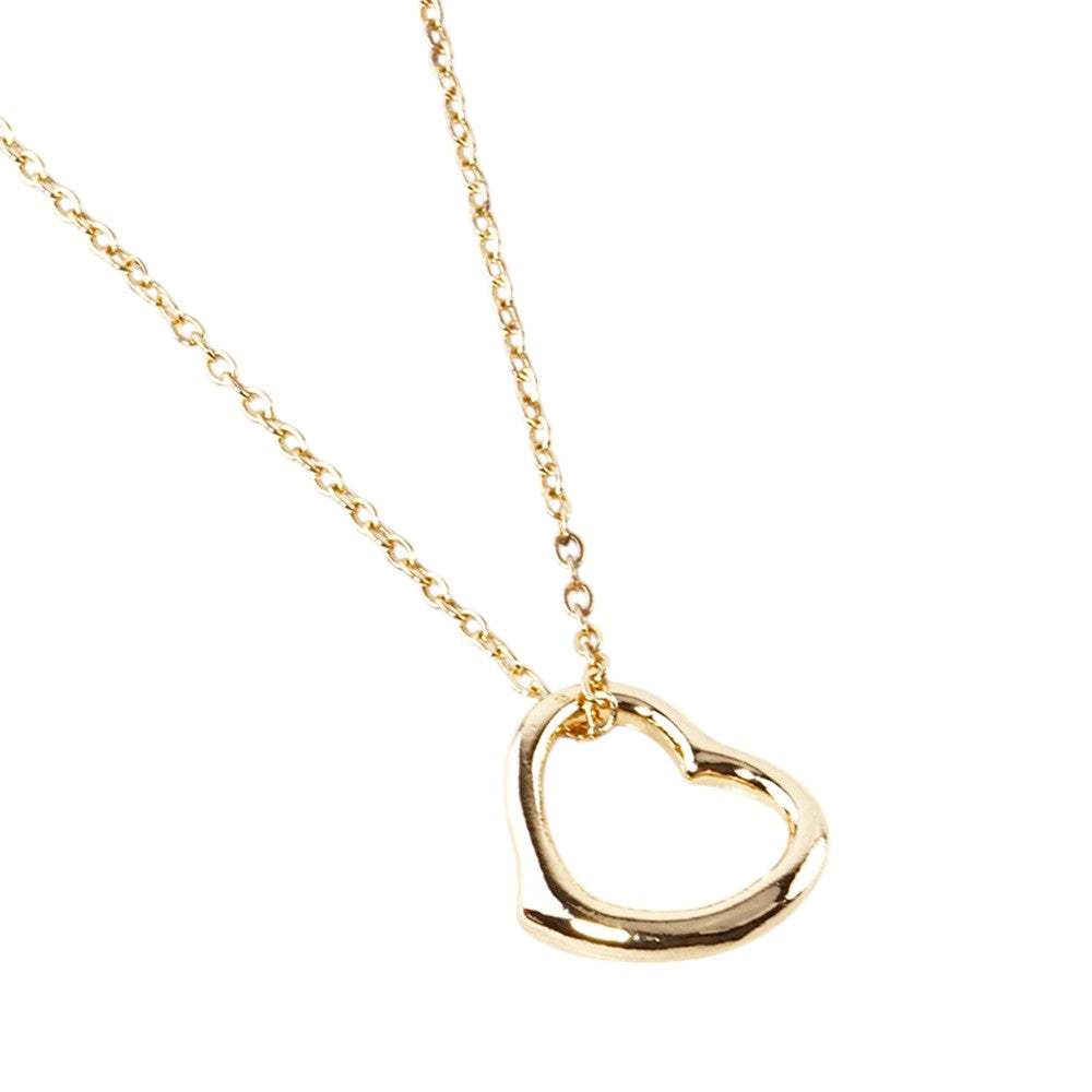 Metal Open Heart Pendant Necklace - Madeline Love - Flyclothing LLC