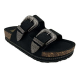 Mickie Western Slides in Black - Naughty Monkey - Flyclothing LLC