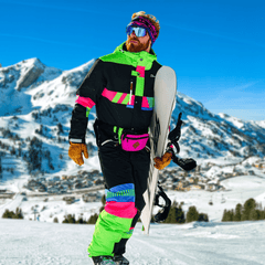 The Steep And Deep | Men's Retro Black Ski Suit - Shinesty