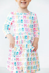 Middle Sister 3/4 Sleeve Pocket Twirl Dress - Mila & Rose ® - Flyclothing LLC