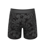 The Midnight Flora | Black Tonal Tropical Ball Hammock® Pouch Underwear With Fly - Shinesty - Flyclothing LLC