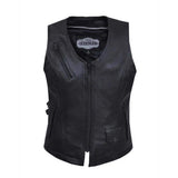 Midnight Cowgirl - Women's Lambskin Leather Motorcycle Vest - Unik Just for Bikers - Flyclothing LLC