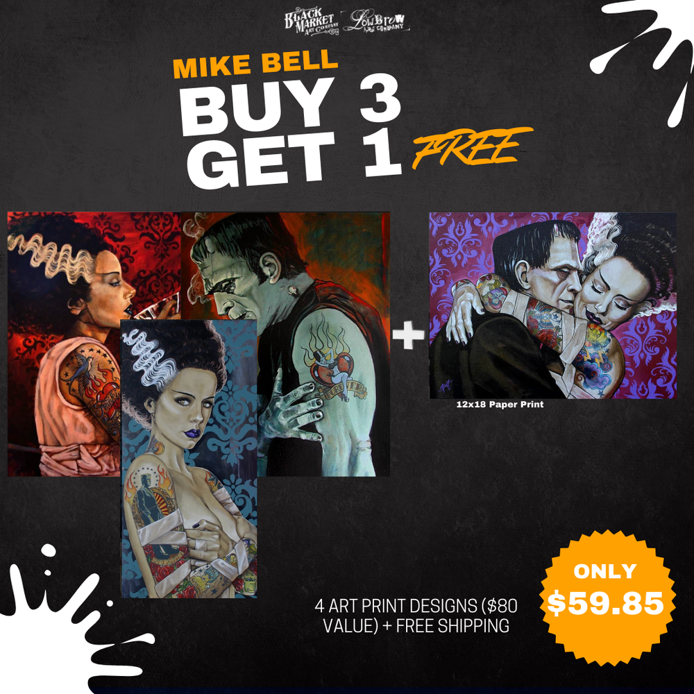 Black Market Art Company Mike Bell Buy 3 Get 1 FREE Art Print Bundle Print