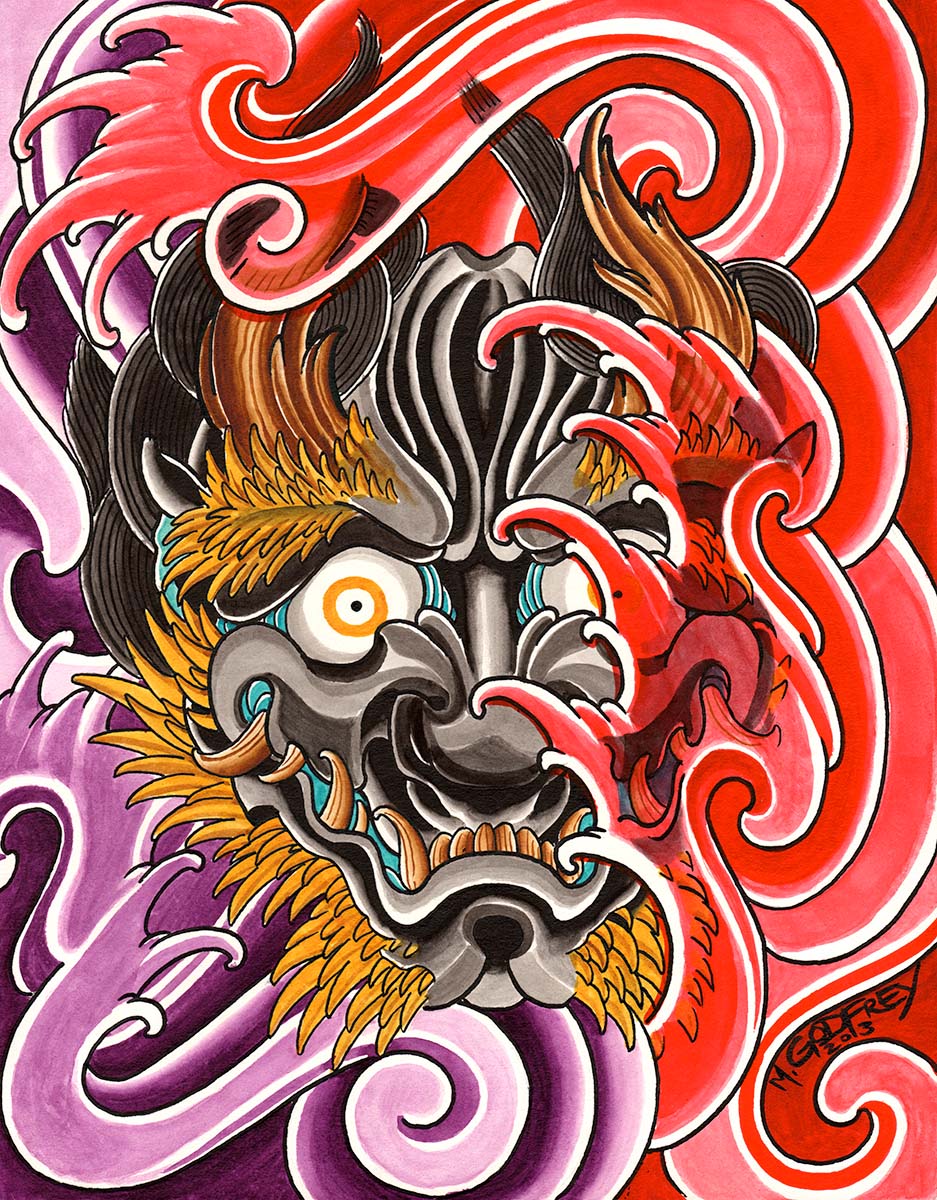Black Market Art Company Oni Storm Print