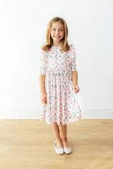 Mila in Paris 3/4 Sleeve Ruffle Twirl Dress - Mila & Rose ® - Flyclothing LLC