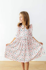 Mila in Paris 3/4 Sleeve Ruffle Twirl Dress - Mila & Rose ® - Flyclothing LLC