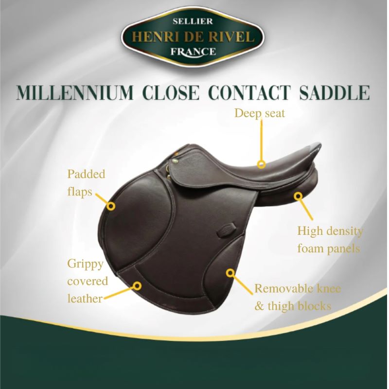 Henri de Rivel Millennium Covered Close Contact Saddle - Breeches.com - Flyclothing LLC
