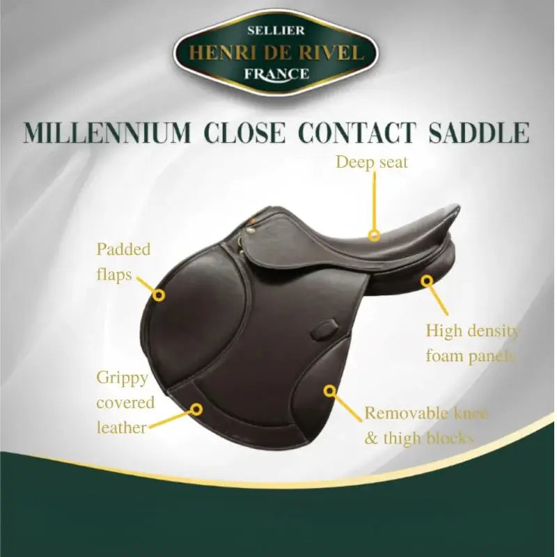 Henri de Rivel Millennium Covered Close Contact Saddle - Breeches.com - Flyclothing LLC