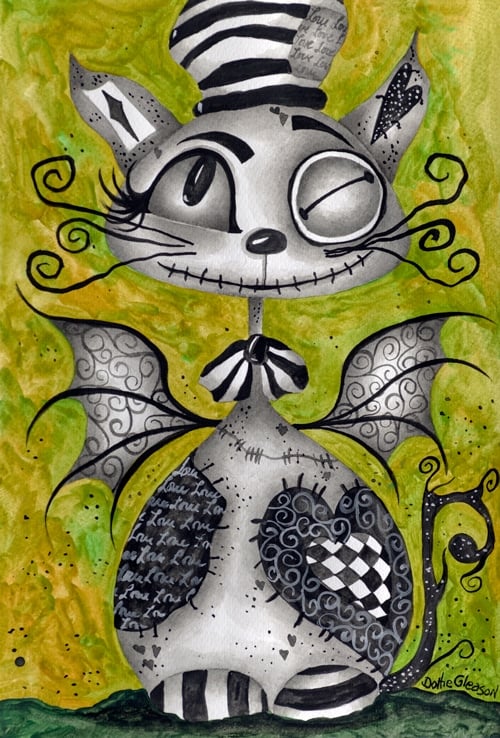 Black Market Art Company Mille Bat Cat Print