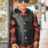 1016.SL - Toddlers Motorcycle Biker Leather Vest – Little Riders