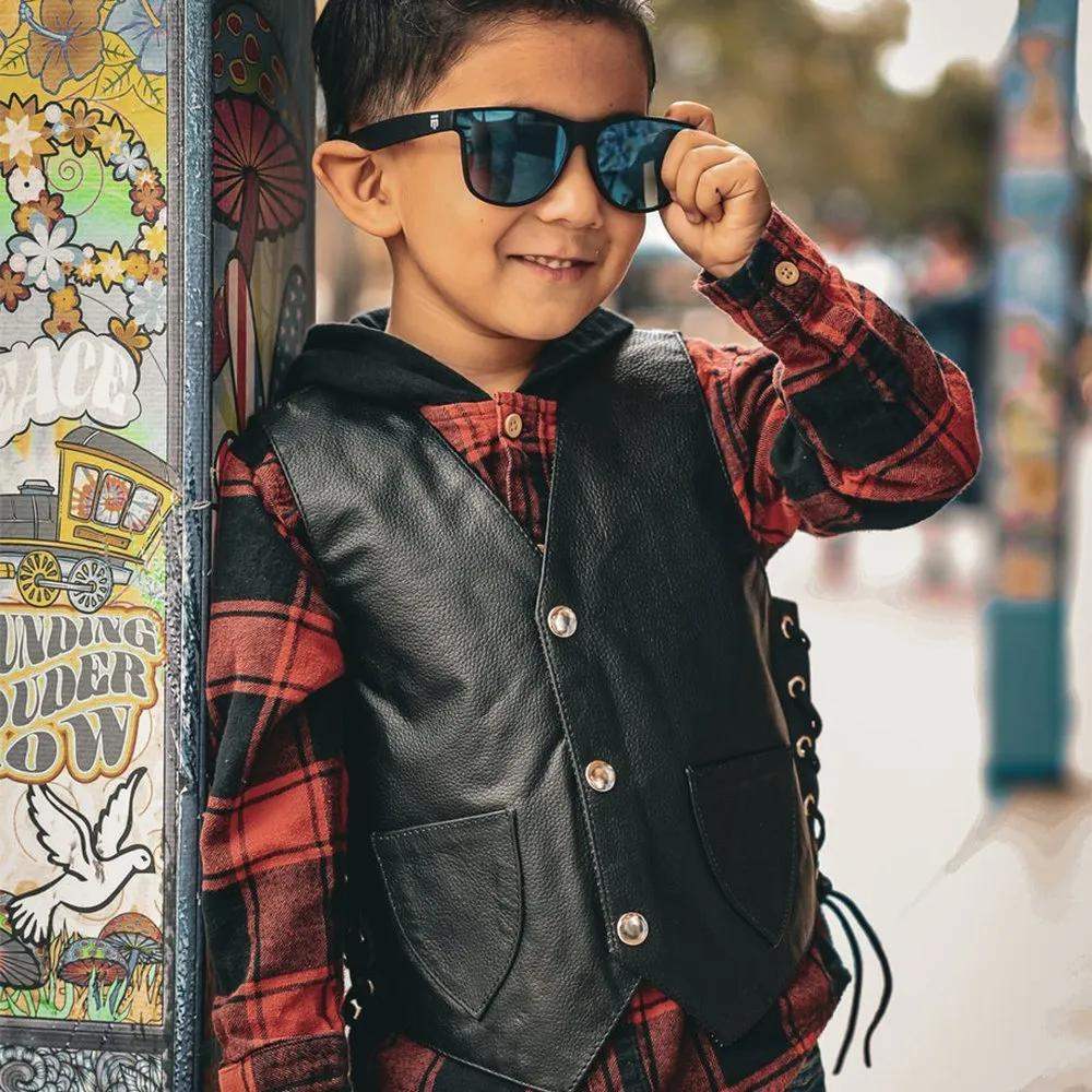 Toddlers Motorcycle Biker Leather Vest – Little Riders - Unik Just for Bikers - Flyclothing LLC