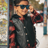 Toddlers Motorcycle Biker Leather Vest – Little Riders - Unik Just for Bikers - Flyclothing LLC