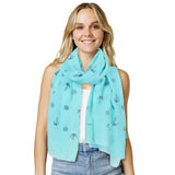 Anchor Patterned Scarf - Madeline Love - Flyclothing LLC