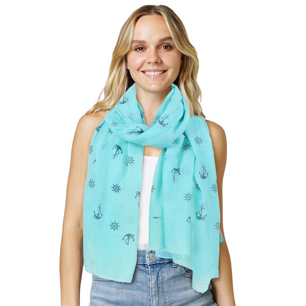 Anchor Patterned Scarf - Madeline Love - Flyclothing LLC