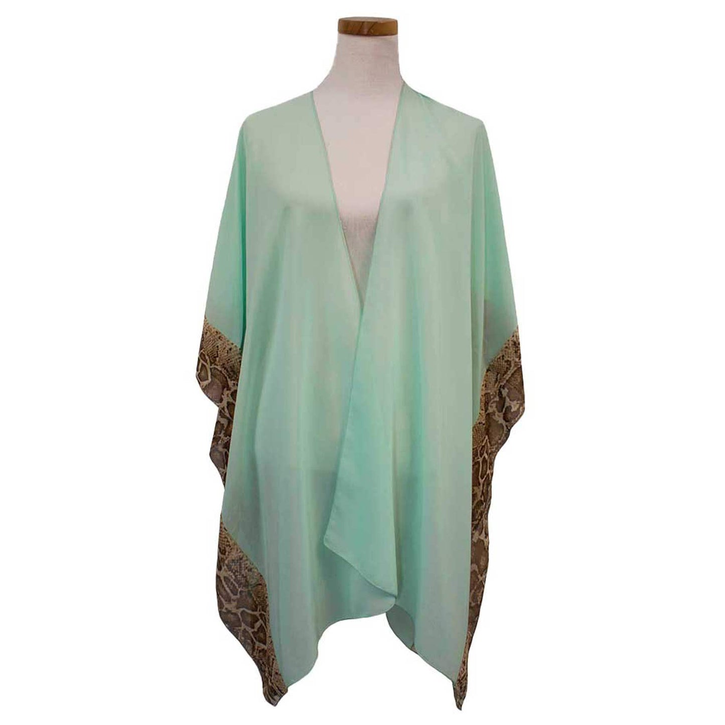 Animal Border Chiffon Kimono Poncho - Madeline Love - Flyclothing LLC