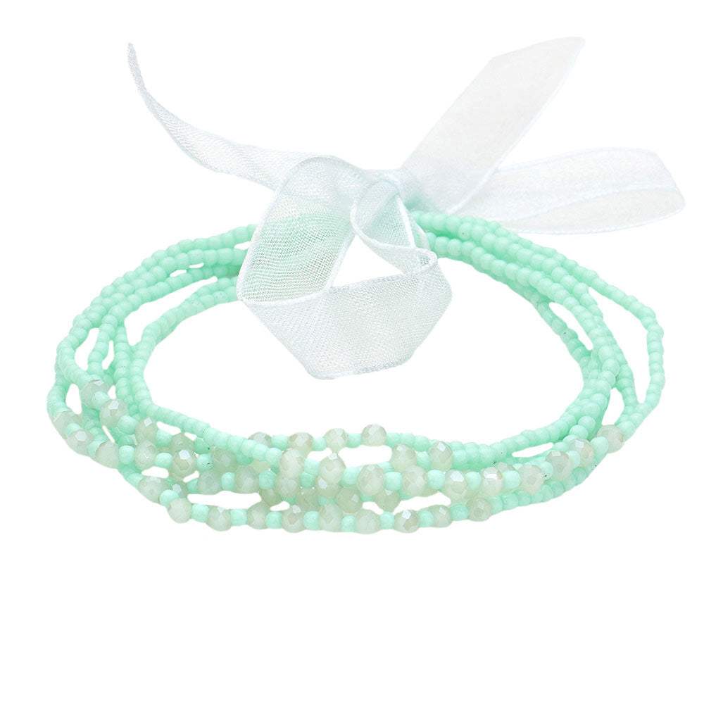 Beaded Stretch Wrap Bracelet - Madeline Love - Flyclothing LLC