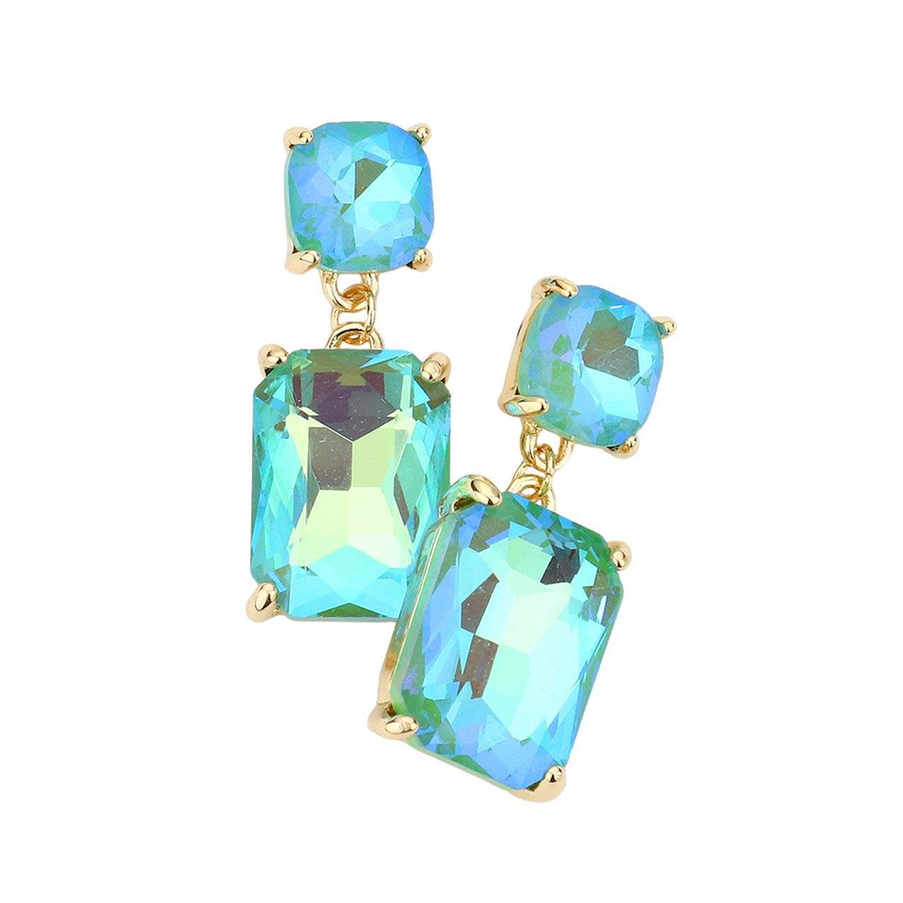 Square Rectangle Link Dangle Evening Earrings - Madeline Love - Flyclothing LLC