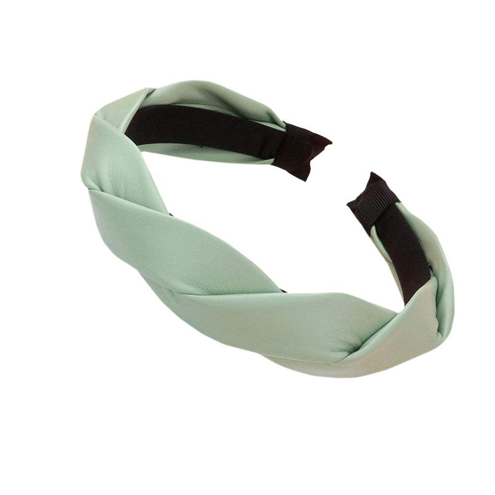 Braided Solid Faux Leather Headband - Madeline Love - Flyclothing LLC