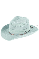 C.C Beaded Charm Trim Woven Cowboy Hat - Madeline Love - Flyclothing LLC