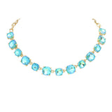 Cushion Square Stone Link Evening Necklace - Madeline Love - Flyclothing LLC