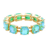 Cushion Square Stone Stretch Evening Bracelet - Madeline Love - Flyclothing LLC