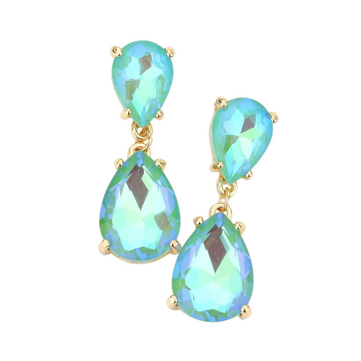 Double Teardrop Link Dangle Evening Earrings - Madeline Love - Flyclothing LLC