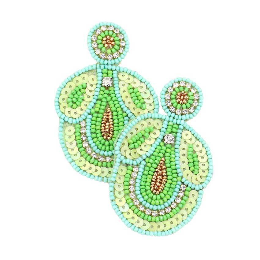 Felt Back Beaded Dangle Earrings - Madeline Love - Flyclothing LLC