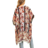 Flower Patterned Cover Up Kimono Poncho - Madeline Love - Flyclothing LLC