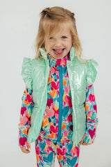 SALE Mint Iridescent Puffer Vest - Mila & Rose ® - Flyclothing LLC