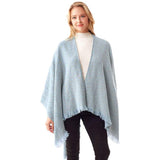 Leaf Patterned Poncho Shawl Wrap - Madeline Love - Flyclothing LLC