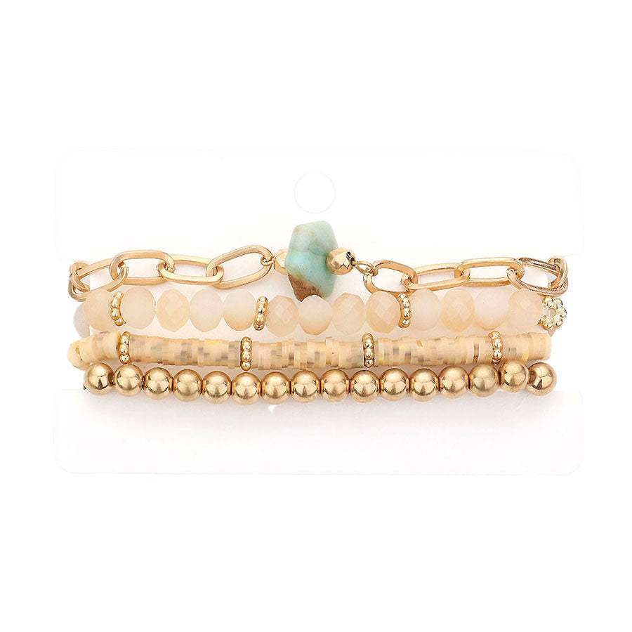 4PCS Natural Stone Bracelet Beaded Stretch Bracelets Set - Madeline Love - Flyclothing LLC