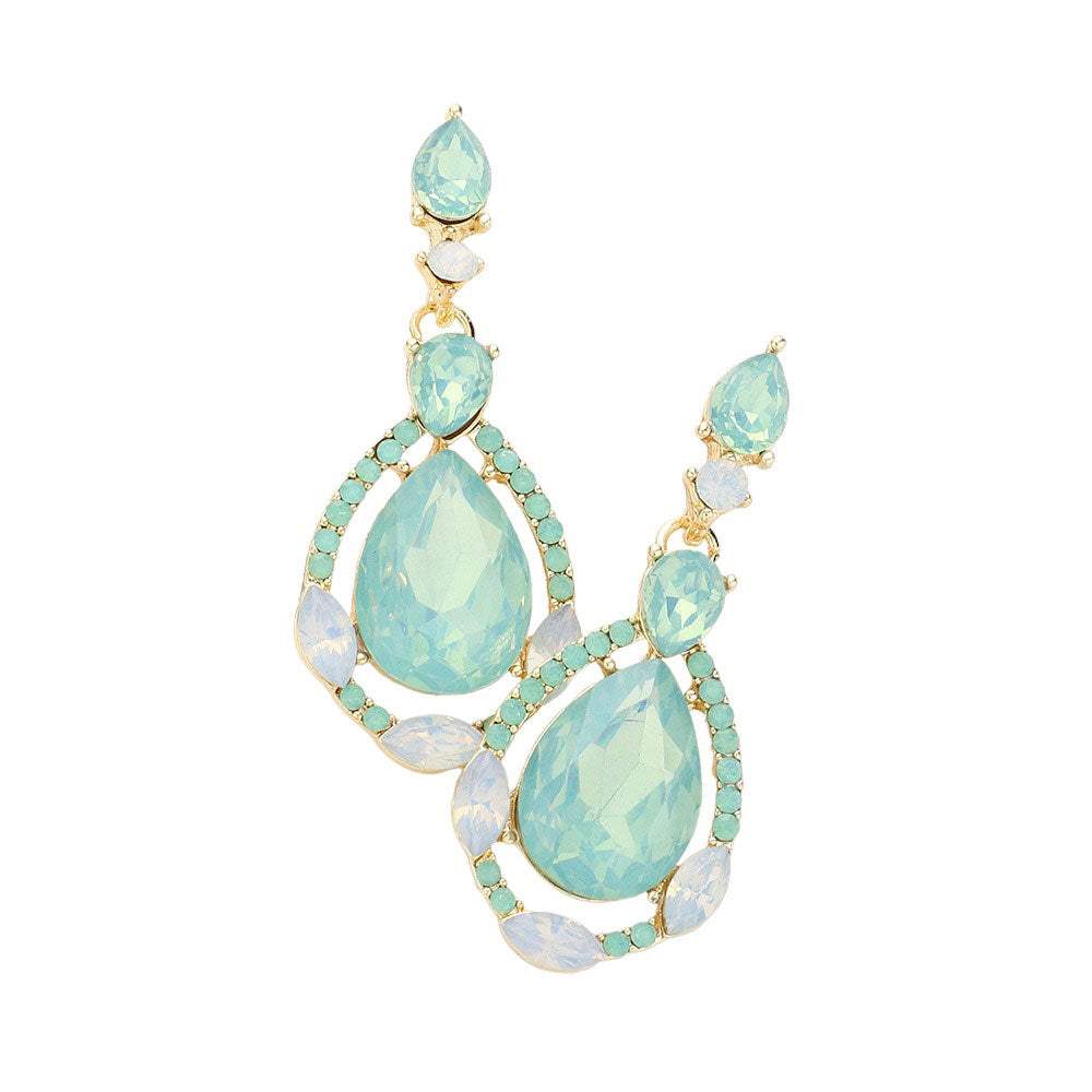 Crystal Rhinestone Teardrop Evening Earrings - Madeline Love - Flyclothing LLC