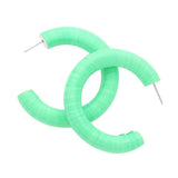 Raffia Wrapped Hoop Earrings - Madeline Love - Flyclothing LLC