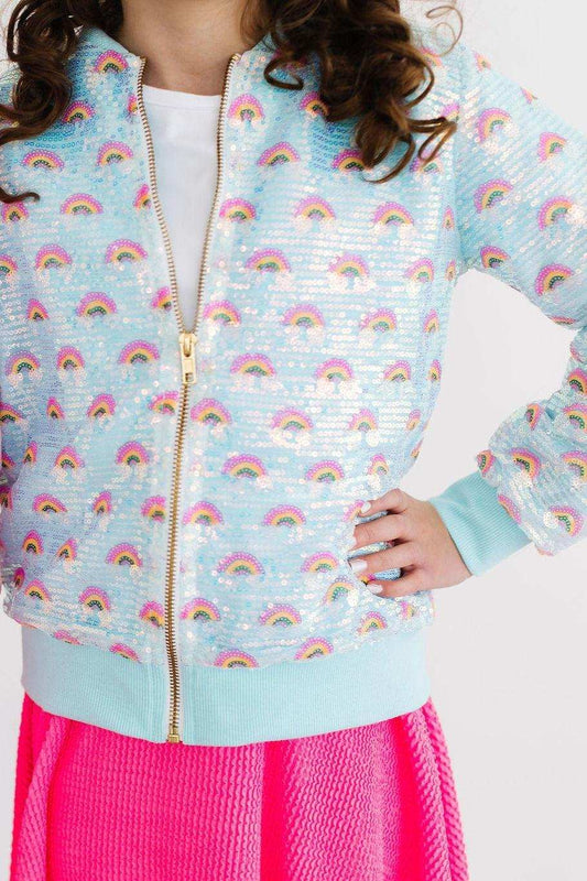 Mint Rainbow Sequin Jacket - Mila & Rose ® - Flyclothing LLC
