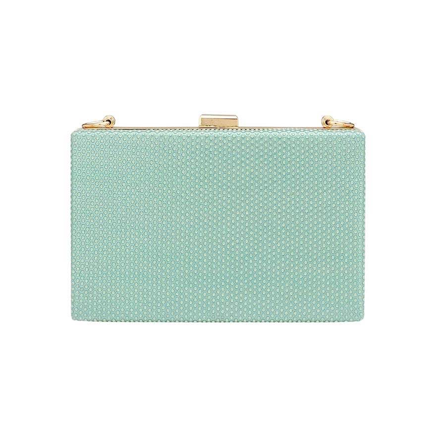 Shimmery Rectangle Evening Clutch Crossbody Bag - Madeline Love - Flyclothing LLC
