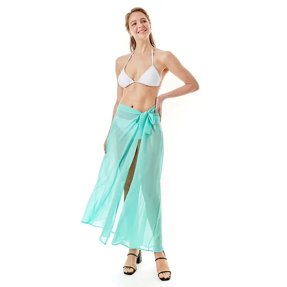 Solid Beach Wrap Skirt - Madeline Love - Flyclothing LLC