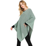 Solid Knit Loose Fit Poncho Ruana - Madeline Love - Flyclothing LLC