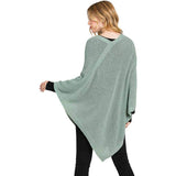 Solid Knit Loose Fit Poncho Ruana - Madeline Love - Flyclothing LLC