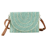 Stitch Detailed Straw Crossbody Bag - Madeline Love - Flyclothing LLC