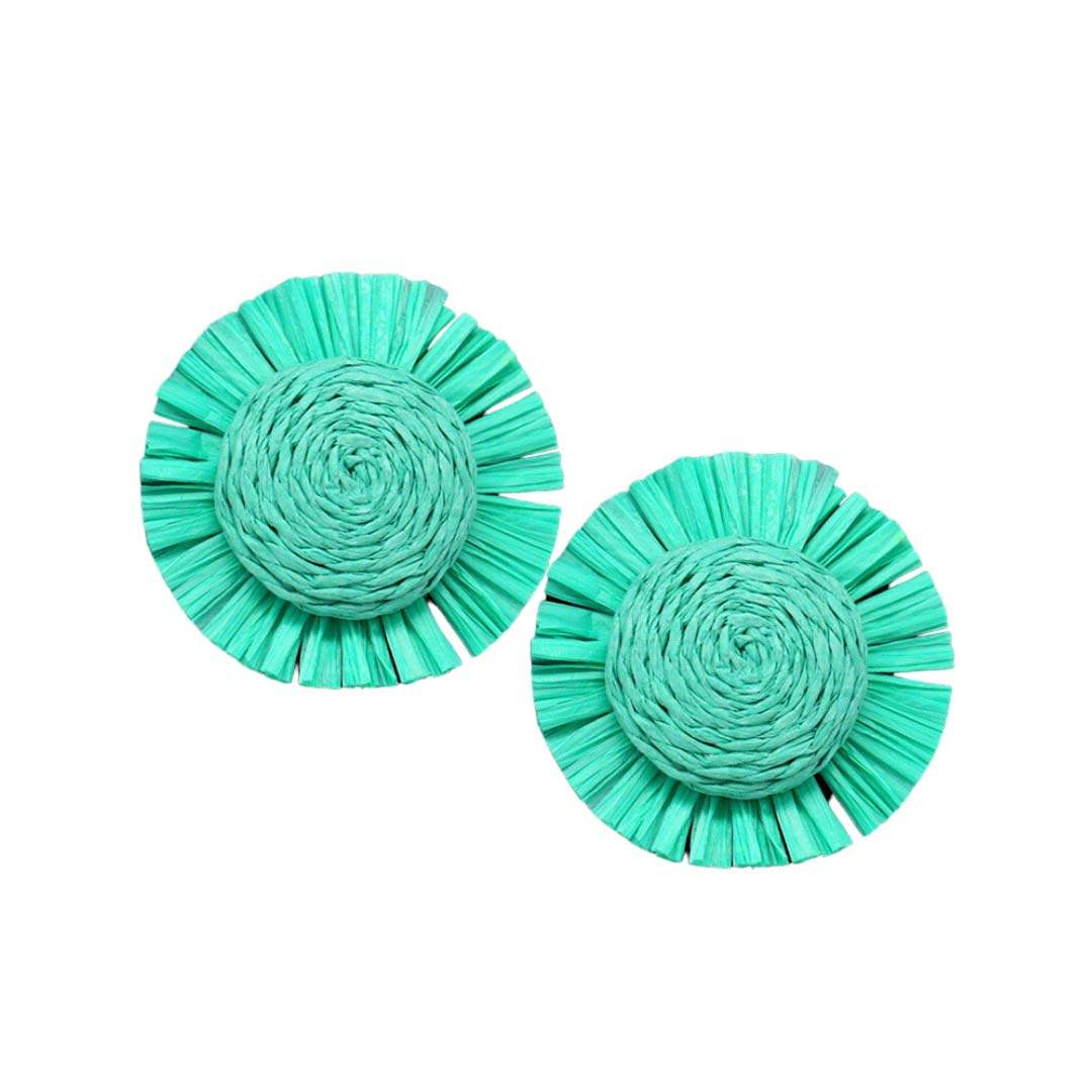 Swirl Raffia Centered Earrings - Madeline Love - Flyclothing LLC