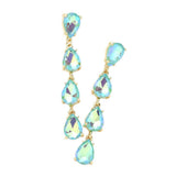 Teardrop Stone Link Dangle Evening Earrings - Madeline Love - Flyclothing LLC