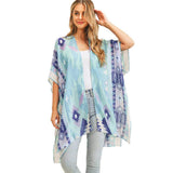 Tribal Patterned Cover Up Kimono Poncho - Madeline Love - Flyclothing LLC