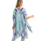 Tribal Patterned Cover Up Kimono Poncho - Madeline Love - Flyclothing LLC