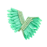 Felt Back Boho Fringe Beaded Earrings - Madeline Love - Flyclothing LLC