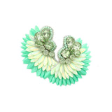 Felt Back Stone Embellished Boho Fringe Earrings - Madeline Love - Flyclothing LLC